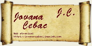 Jovana Čebac vizit kartica